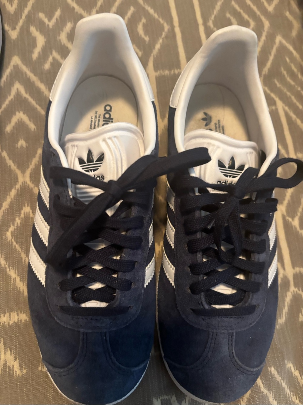 Adidas Navy Gazelle Suede Sneakers - Size 5